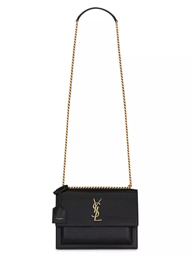 Yves Saint Laurent Medium Sunset in Coated-Bark Leather 1