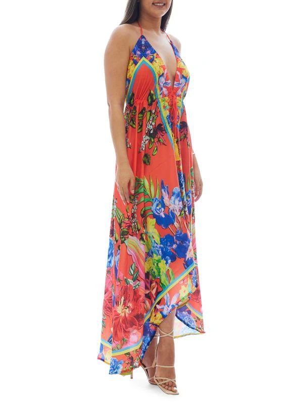 Ranee's Print Halter High Low Coverup Dress 4