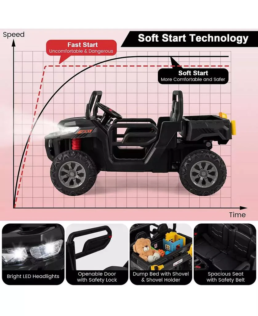 Mecale 24V Ride On Kids Car with Dump Bed and Remote Control 6