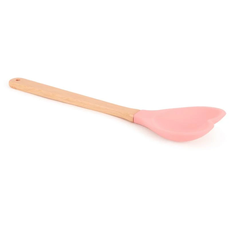 Rice by Rice Love heart shape silicone spoon in pink 1