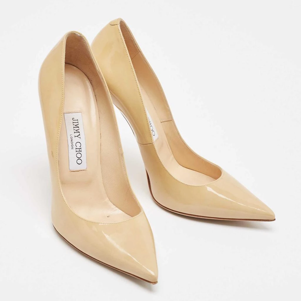 Jimmy Choo Jimmy Choo Beige Patent Leather Anouk Pumps Size 38.5 4