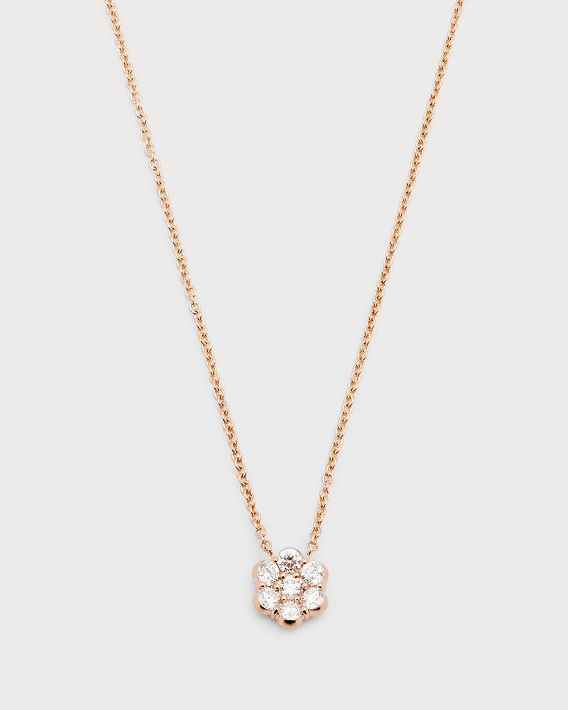 Bayco 18k Rose Gold Flower Diamond Pendant Necklace