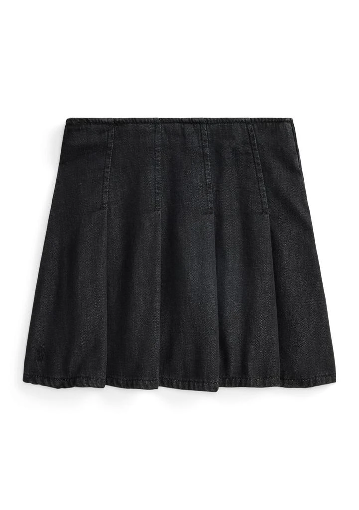 Ralph Lauren Girls 7-16 Pleated Cotton Denim Skirt