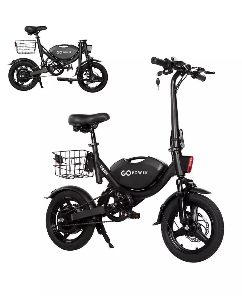 Gopowerbike GoDash Electric Bike | Compact Folding Adult Mini E-Bike | Dual Disc Brakes | Dual Shock Suspension | Throttle and Pedal Assist | 400W Motor | 14” Tires | Up to 30 Mile Range 1