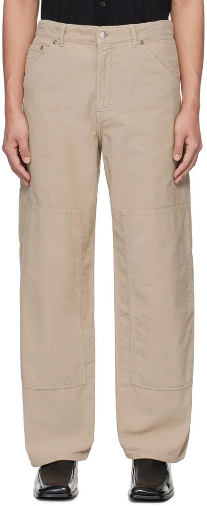 Filippa K Taupe Relaxed-Fit Trousers 1