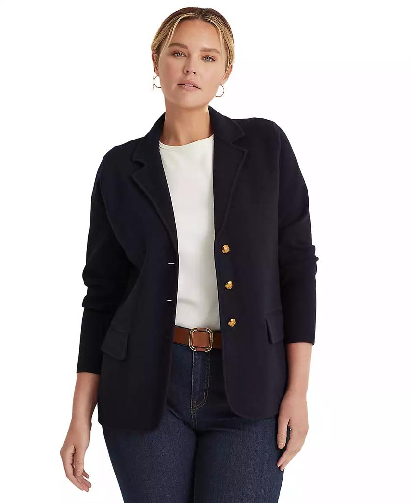 Lauren Ralph Lauren Women s Plus Size Combed Cotton Single Breasted Blazer Women s Blazers Free Shipping BeyondStyle