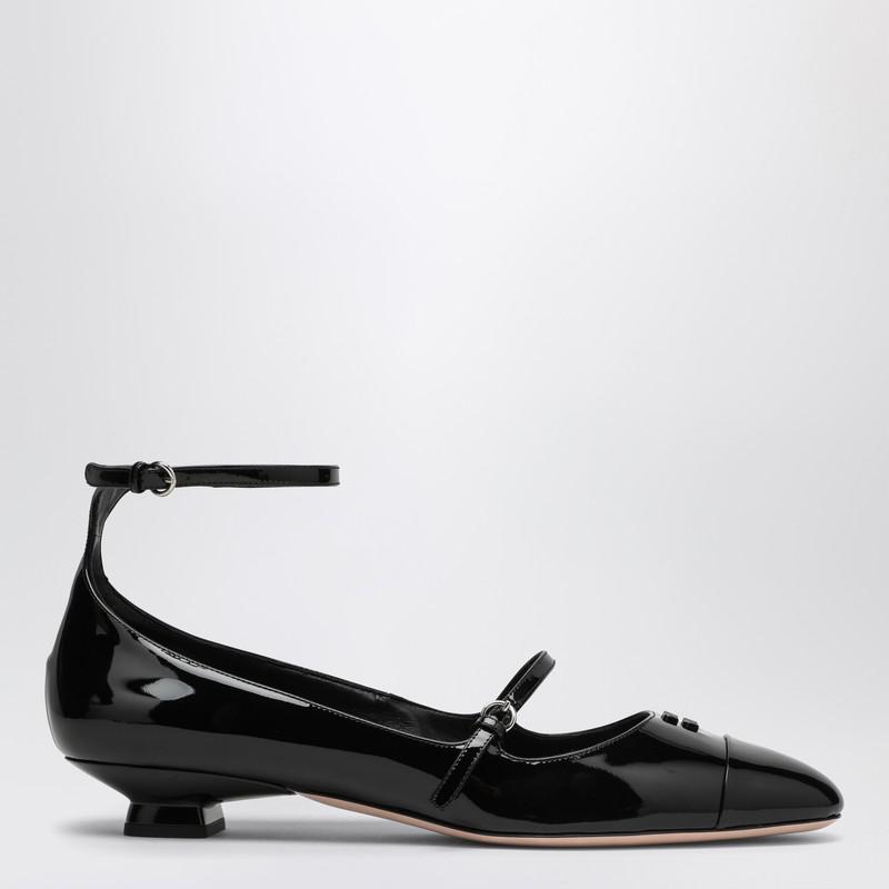 Miu Miu Red patent leather slingback décolleté with buckles