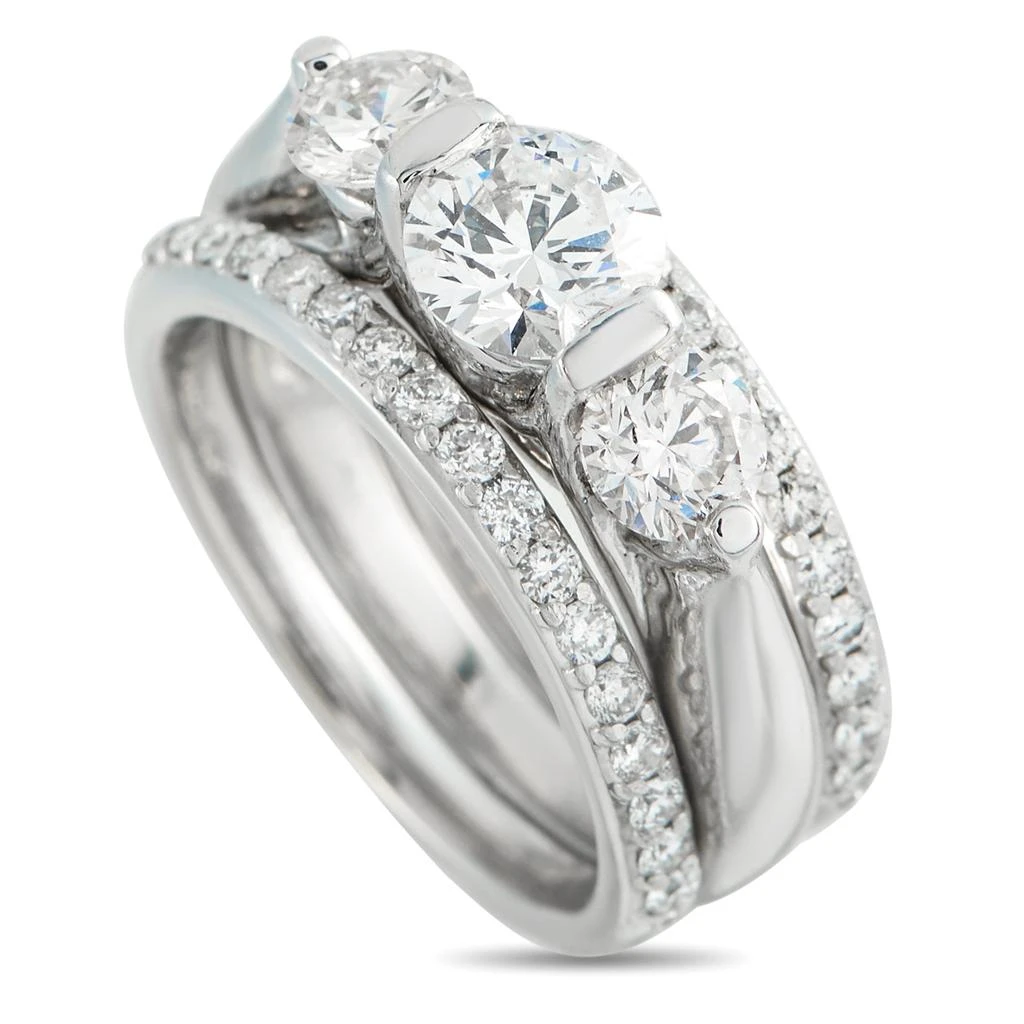 LB Exclusive 14K White Gold 1.64ct Diamond 3-Row Ring MF19-011626