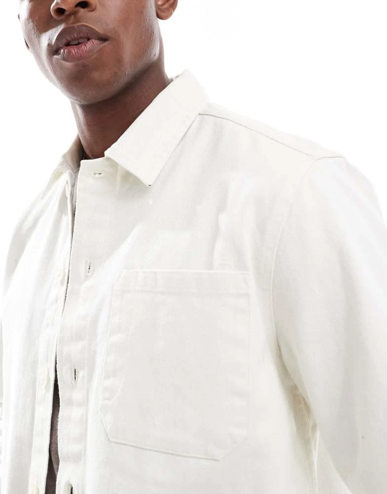 New Look New Look twill over shirt in off white 4