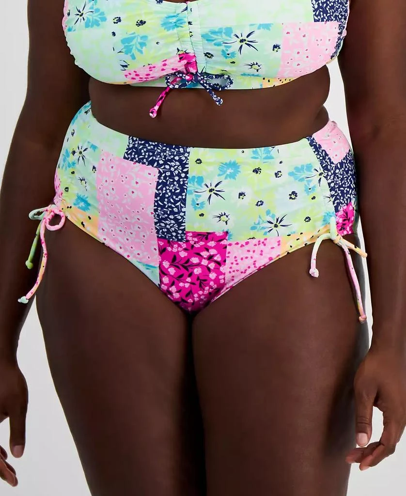 California Waves Salt + Cove Plus Size Patchwork Bikini Bottoms, Created for Macy's 1