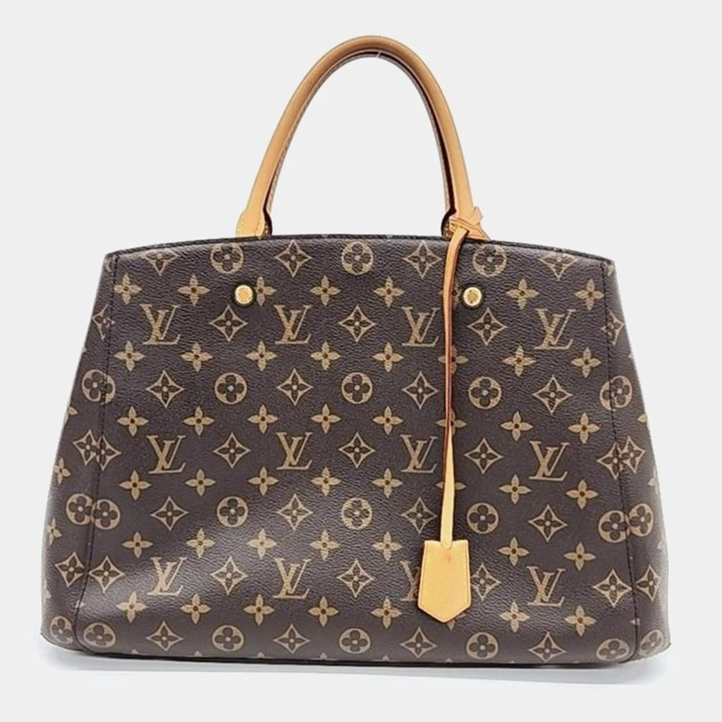 Louis Vuitton Louis Vuitton Brown Monogram Canvas Montaigne GM Satchel Bag 1