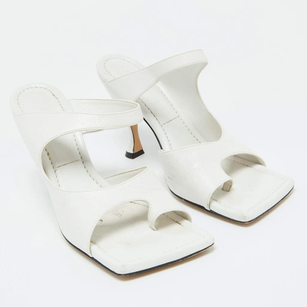 Bottega Veneta Bottega Veneta White Leather Thong Slide Sandals Size 37.5 4