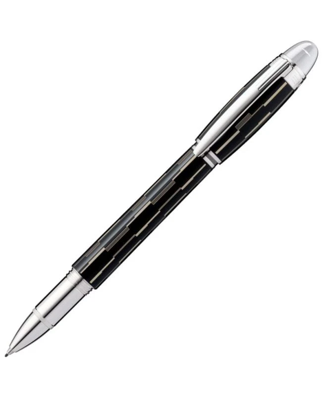 MontBlanc Montblanc Star Walker Black Mystery Platinum-Plated Fittings Fineliner Rollerball Pen 104226 1