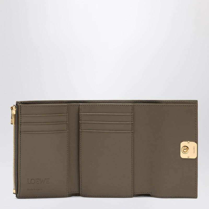 Loewe Small Anagram wallet in taupe grained leather 3