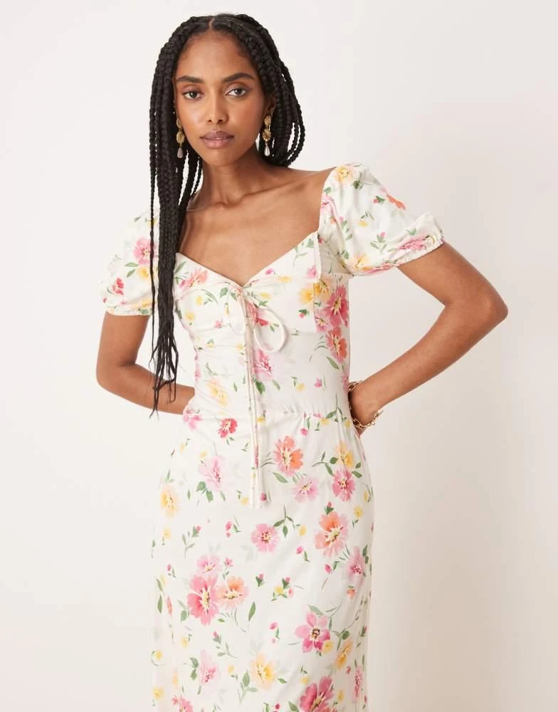 chinese dress ladies Rent Asos Luxe Lace Ruched Sheer Puff Sleeve Mini Dress In Green
