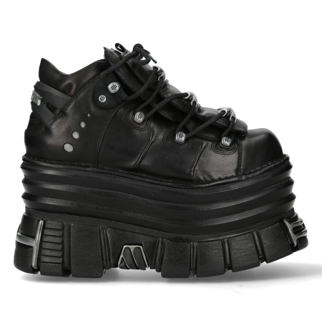 Shop M-106-C181 Black Gothic Punk Chunky Platform Ankle