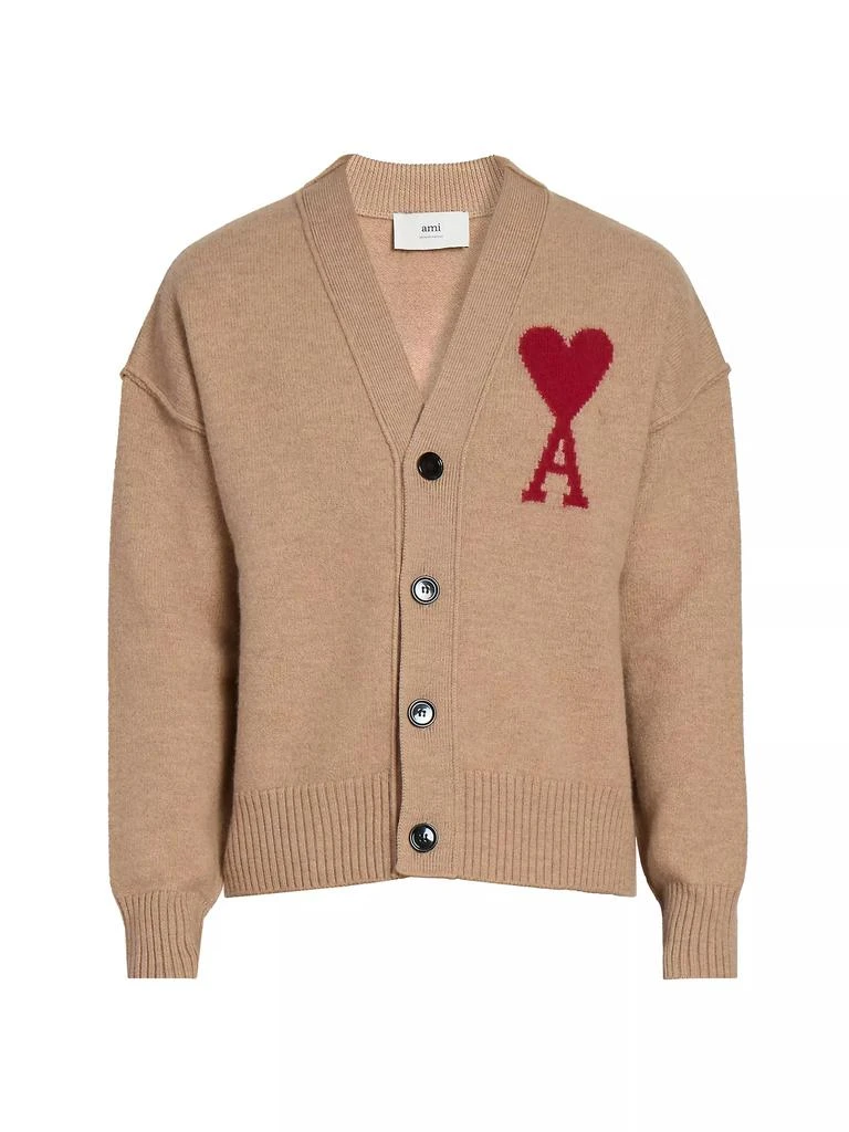AMI ADC Logo Wool Cardigan 1