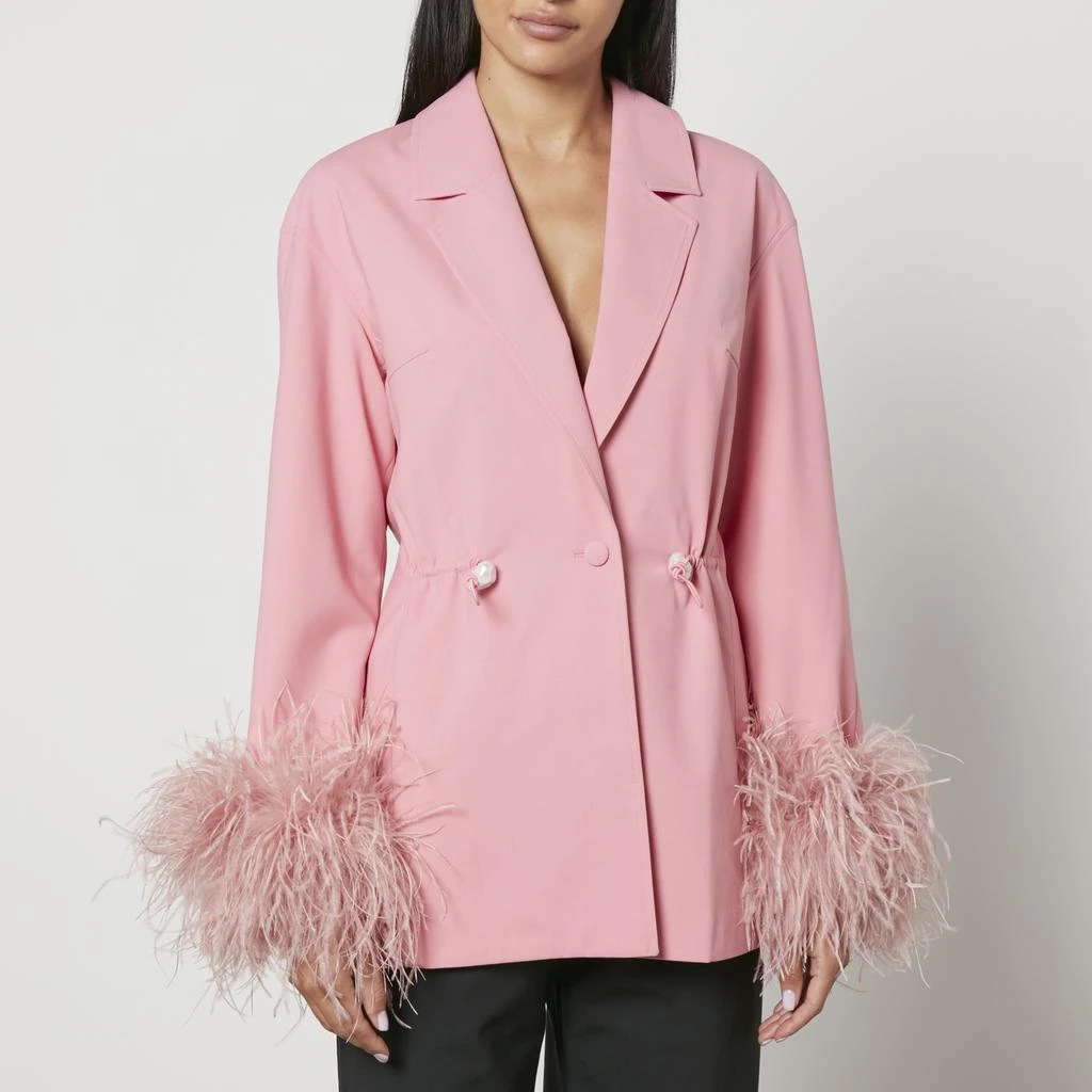 Sleeper Sleeper Girl With Pearl Feather-Trimmed Crepe Blazer 1