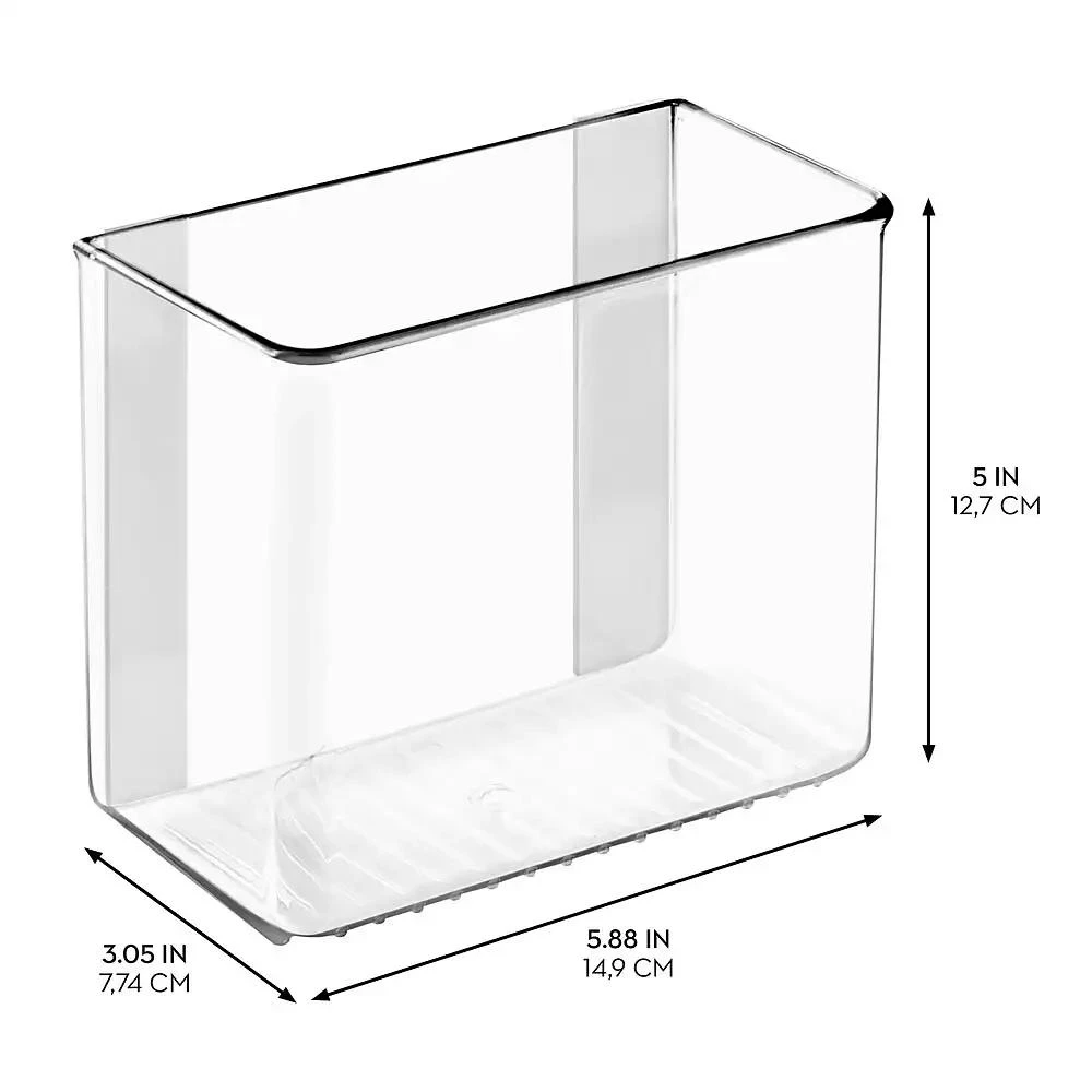iDesign Adhesive Organizer Bin for Kitchen - Set of 4 - Clear 5