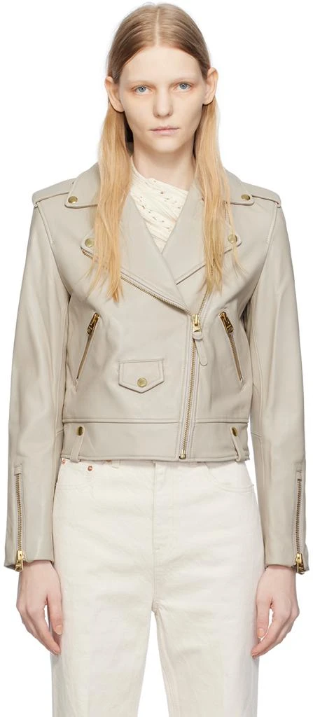 Mackage Beige Baya Leather Jacket 1
