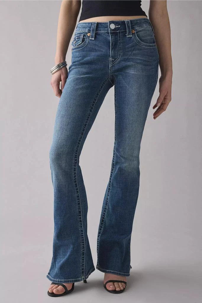 True Religion True Religion Becca Side-Slit Flap Low-Rise Bootcut Jeans