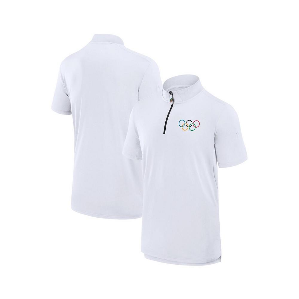 Fanatics Men's White Olympic Games Union Bar Quarter-Zip Polo Shirt