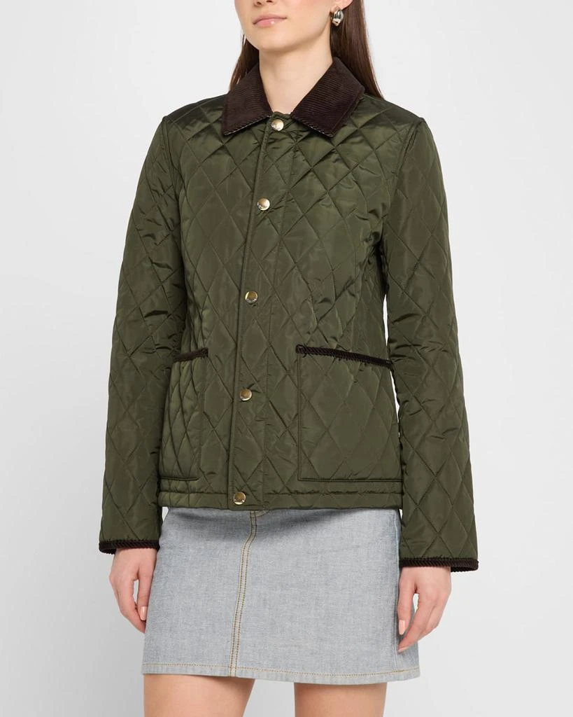 Burberry Corduroy-Collar Quilted Jacket 4