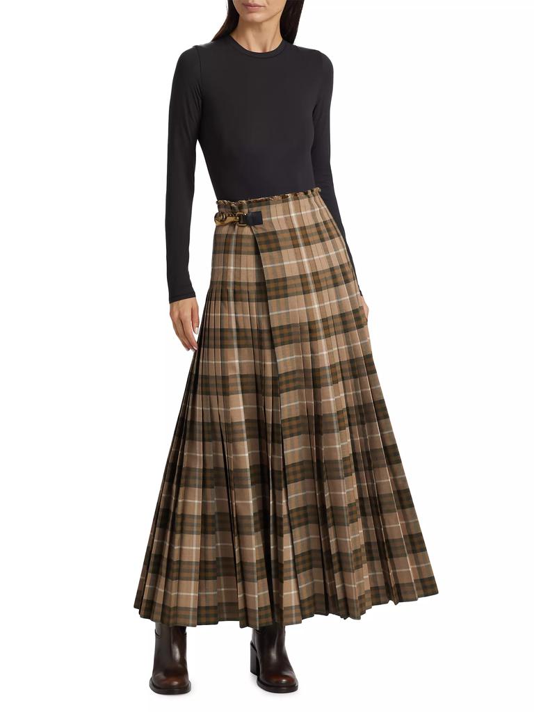 Burberry Checked Wool Blend Knit Maxi Skirt Skirts Free Shipping BeyondStyle