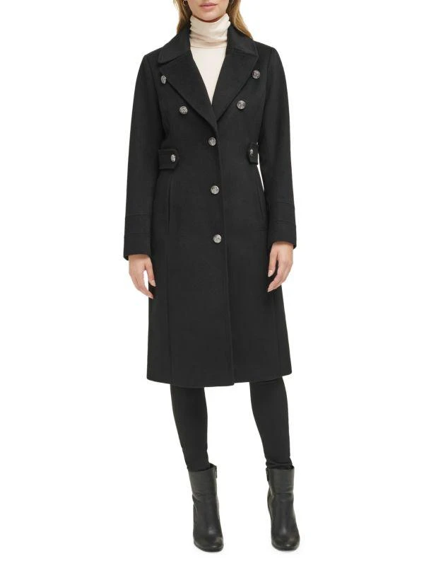 Kenneth Cole Military Wool Blend Overcoat 1