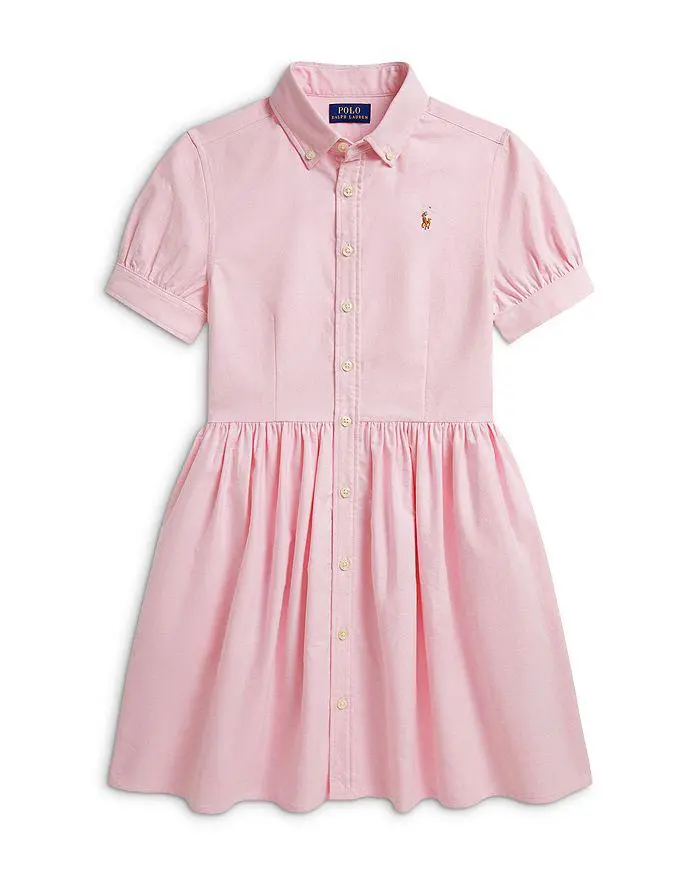 Ralph Lauren Girls' Cotton Oxford Shirtdress - Little Kid, Big Kid