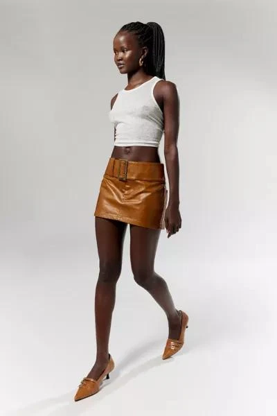 Lioness Lioness Uma Faux Leather Belted Micro Mini Skirt 1