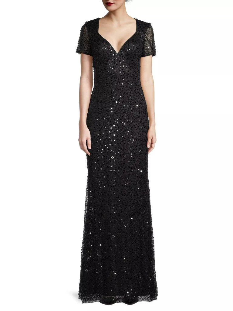 Basix Black Label Beaded &amp; Sequined Gown 2