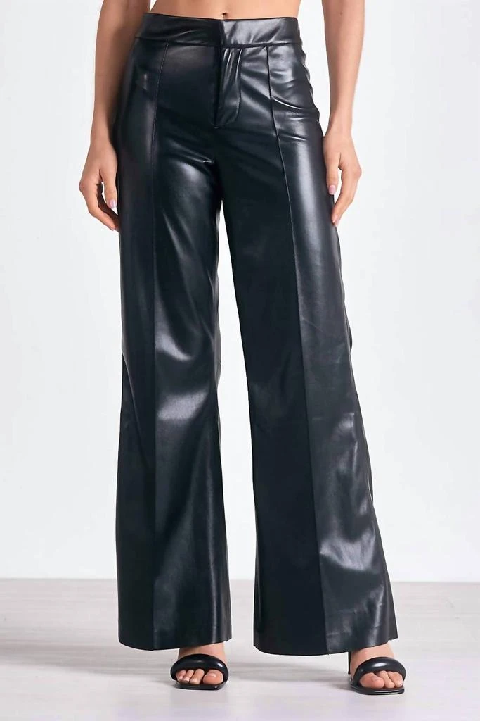 Elan High Waist Flair Leg Pants In Black 1