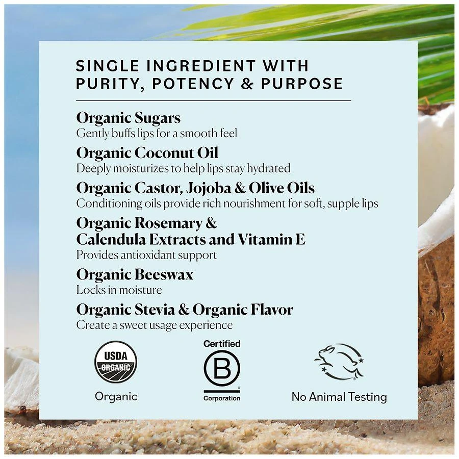 Sky Organics Organic Sugar Lip Scrub Brown Sugar & Coconut Oil 10