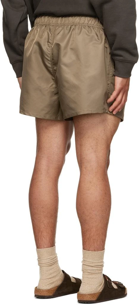 Essentials Brown Nylon Shorts 3