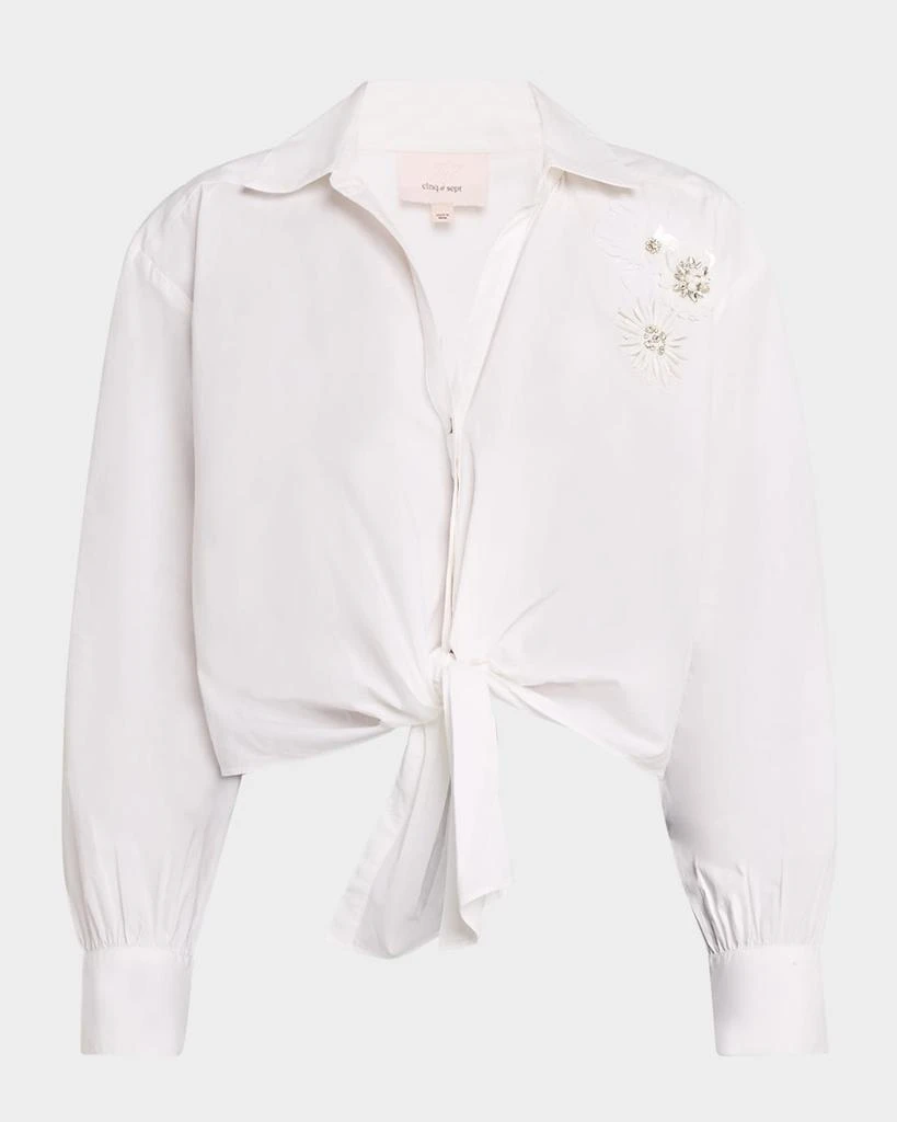 Cinq a Sept Marianna Crunchy Flower Button-Front Top