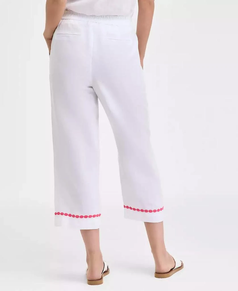 Charter Club Women's Linen Embroidered Cropped Pants, Exclusively at Macy's 4