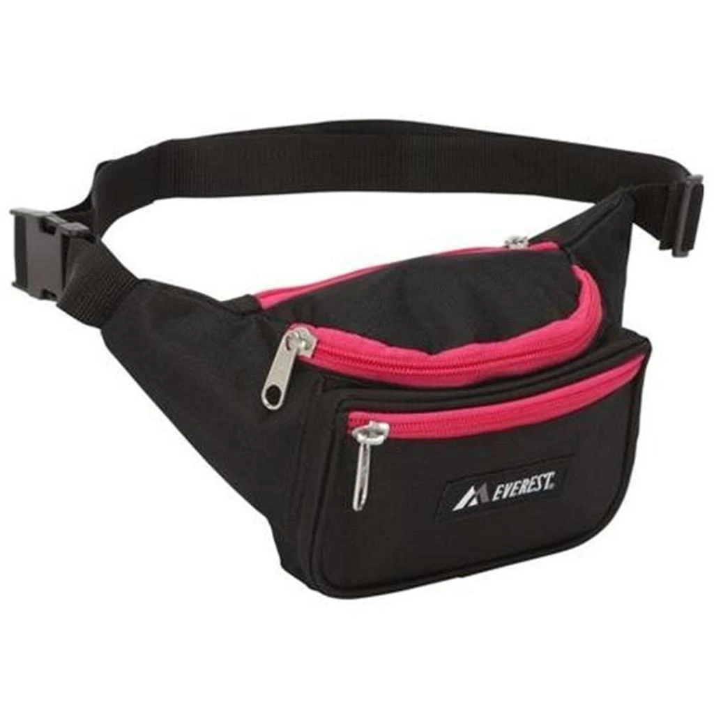 Everest 044KD-BK-HPK Signature Waist Pack - Standard - Black-Hot Pink