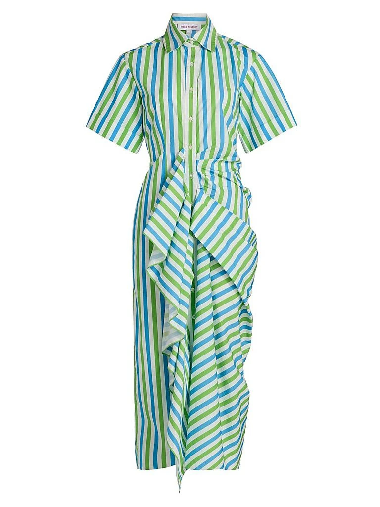 Rosie Assoulin Striped Gathered Ruffle Shirtdress 1