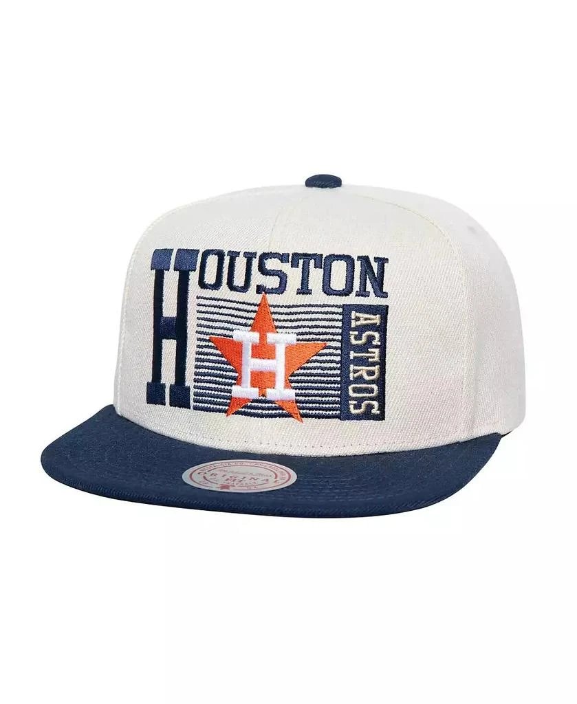 Mitchell & Ness Men's Cream Houston Astros Cooperstown Collection Speed Zone Snapback Hat 1