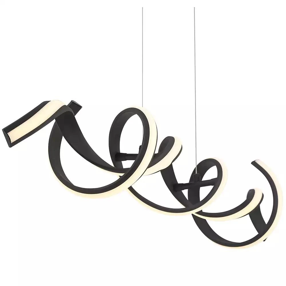 Possini Euro Design Helix Sand Black Island Pendant Chandelier 46" Wide Modern Spiral Dimmable LED Light Dining Room Ceiling 3