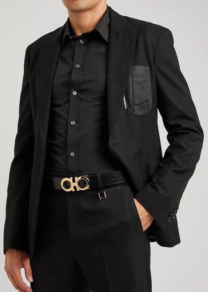 Salvatore Ferragamo Gancini black leather belt 2
