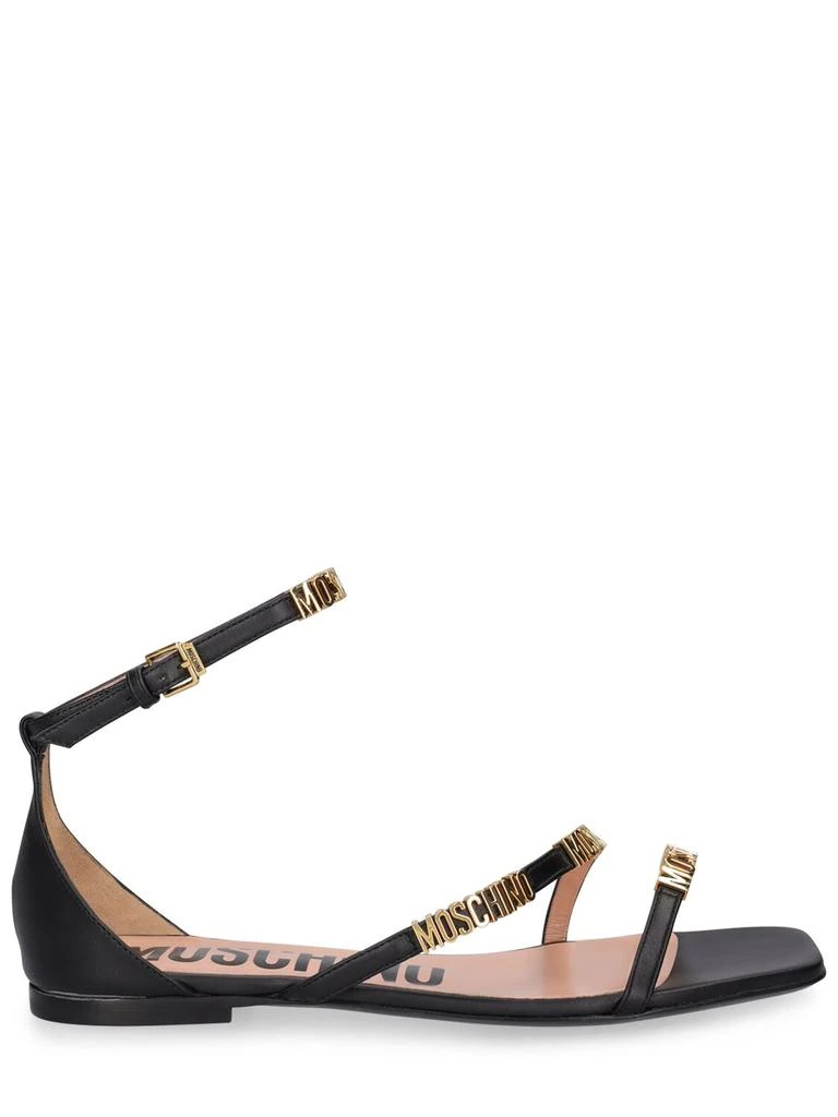 Moschino 10mm Leather Flat Sandals 1