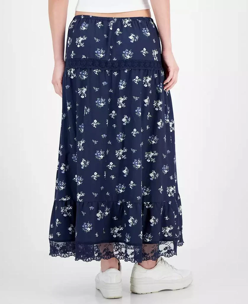 Celebrity Pink Juniors' Floral Tiered Lace-Trim Maxi Skirt 2