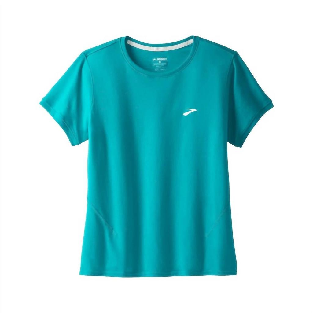 Brooks Women's Distance Short Sleeve 2.0 Shirt In Nile Green