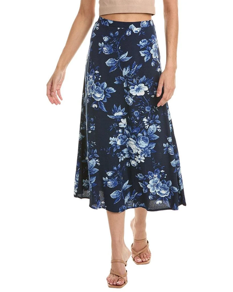 T Tahari Printed A-Line Midi Skirt 1