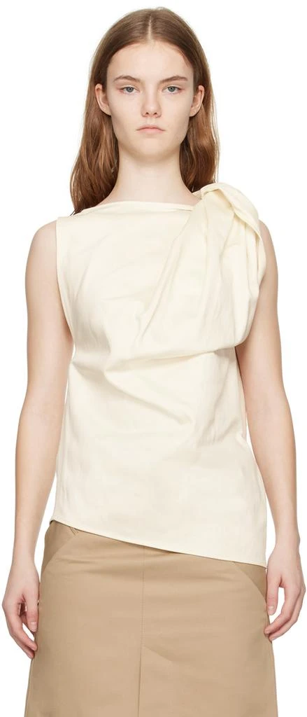 Totême Off White Shoulder-Twist Blouse 1
