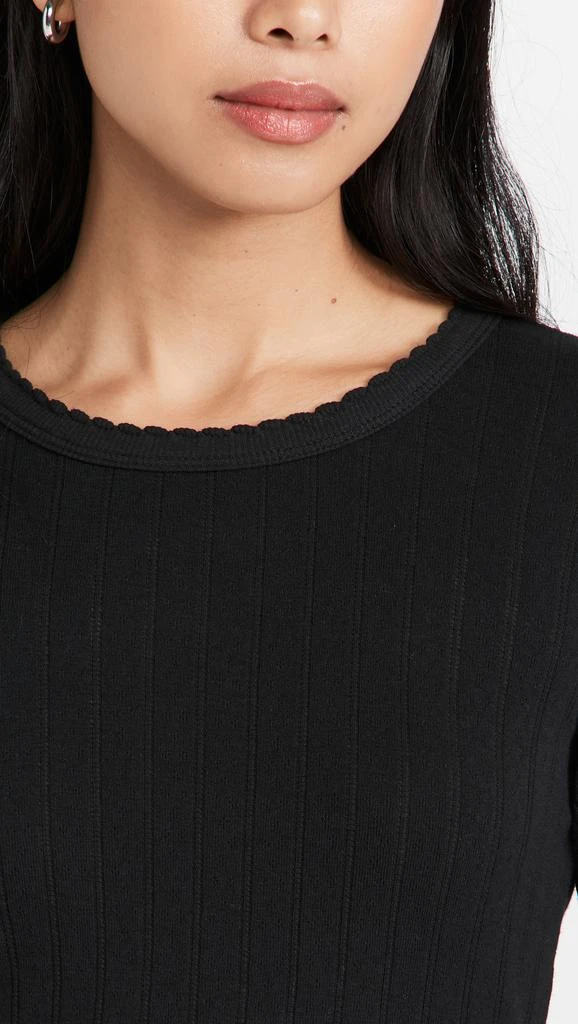 Leset Pointelle Slim Fit Long Sleeve Top 5