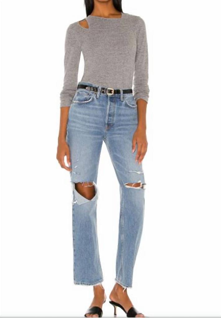 Monrow ASYMMETRIC LONG SLEEVE TOP