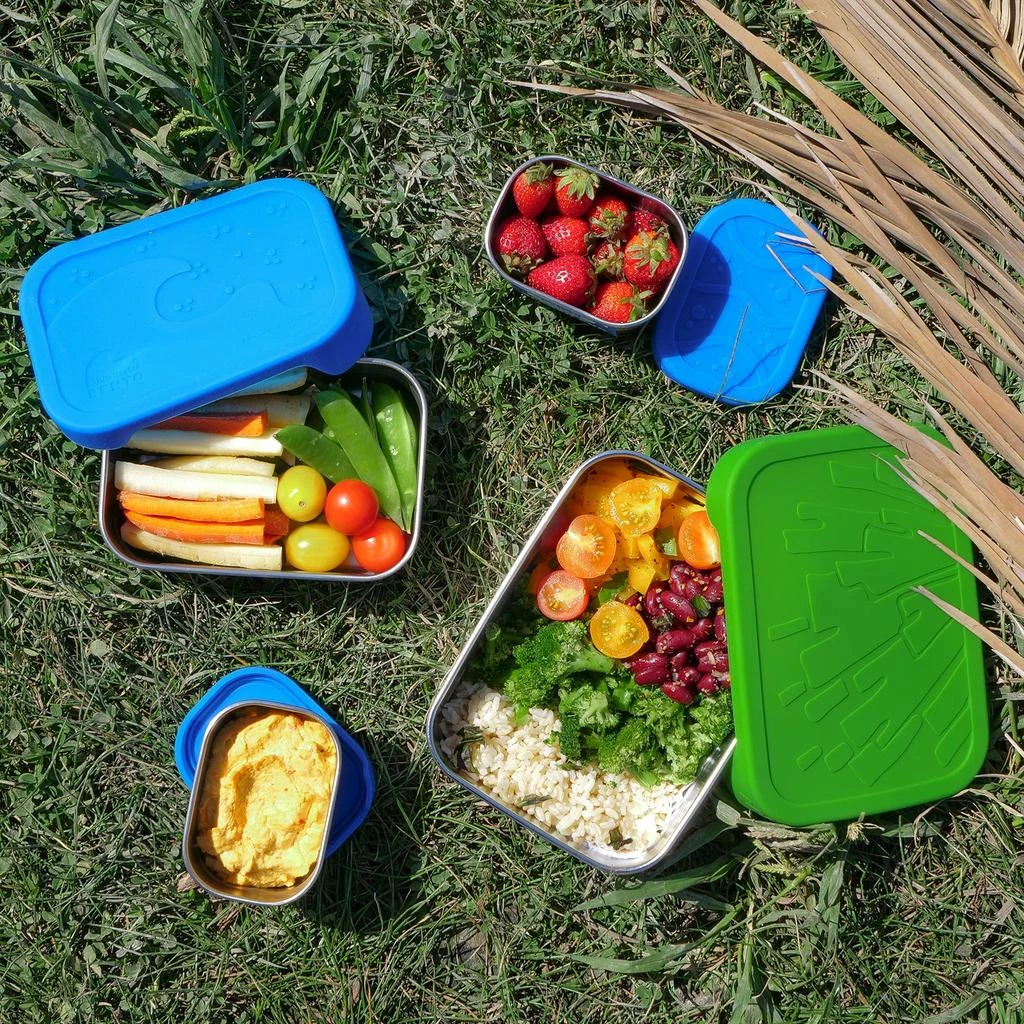 ECOlunchbox Blue Water Bento Splash Box XL Food Storage Container, Stainless 2